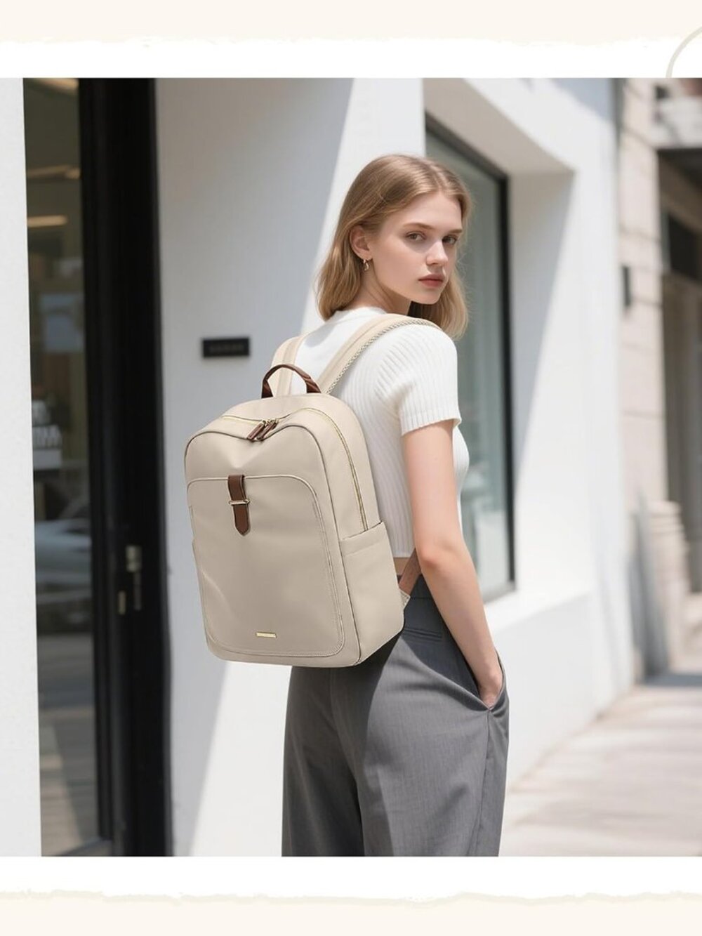 Laptop Backpack for Women,Casual Work Business Backpacks Purse Carry on Travel B - Picture 8 of 9